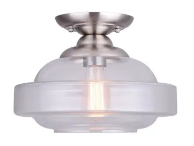 Gideon 1 - Light Simple Schoolhouse Semi Flush Mount - 2 Colour Free 3D model
