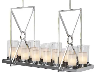 Summit light fixture with candles hanging from it 3D model