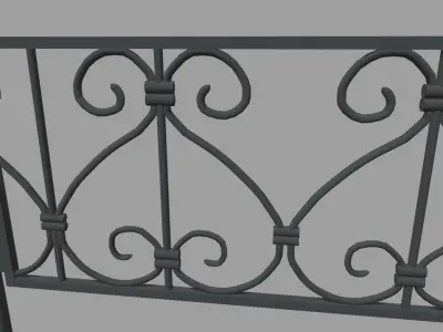 Fence 010 Low-poly 3D model