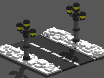 Xmas Road Voxel - 1 3D model