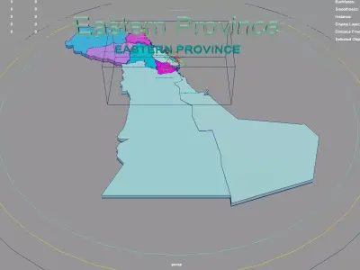 Eastern Province  Saudi Arabia map region geography political 3D model