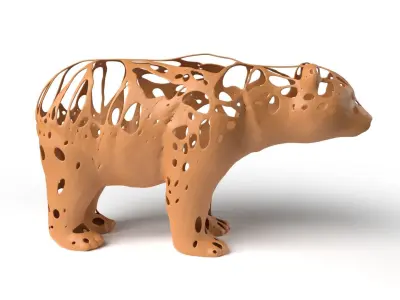 Panda Dust Voronoi Low-poly 3D model