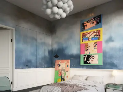 modern classic bedroom 3D model purchase