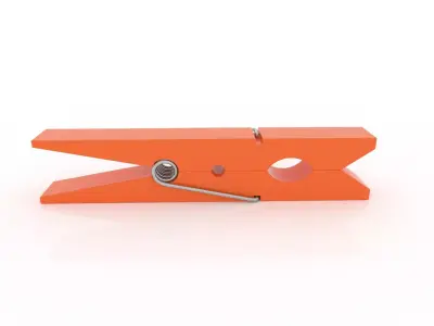 CLOTHES PEG ORANGE PLASTIC Low-poly 3D model