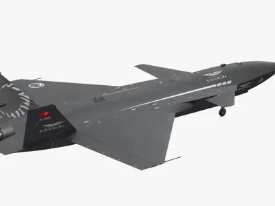  Bayraktar Kizilelma Stealth Fighter Jet Black 