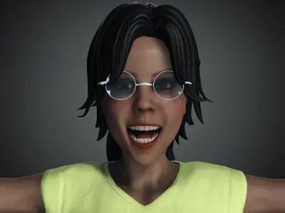 Asian Girl Liya rigged 3D model 3D model