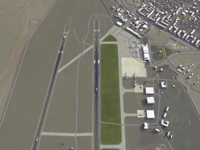  Ulaanbaatar Airport  Low-poly 3D model