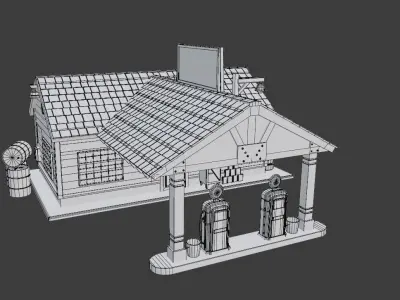 Old Gas Station 3D model