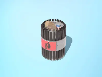 Trash Can Low-poly 3D model