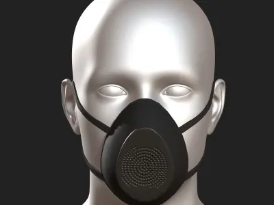 Gas mask helmet respirator plastic  Low-poly 3D model