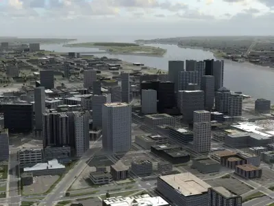 Detroit City Low-poly 3D model