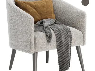 curved nest armchair 3D model