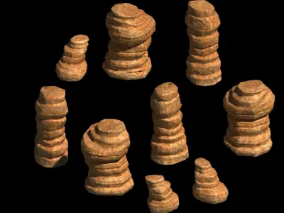 Desert - Mountain - Wind Stone 05 3D model