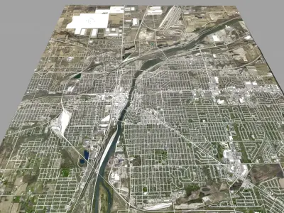  Cityscape Joliet  Illinois USA 3D model