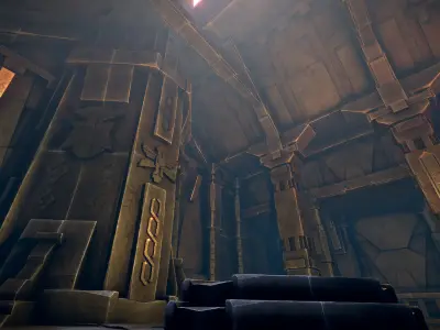 Dwarven ruins Low-poly 3D model