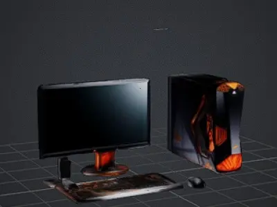GAMING PC Low-poly 3D model