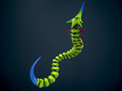 Giant worm 2 Low-poly 3D model