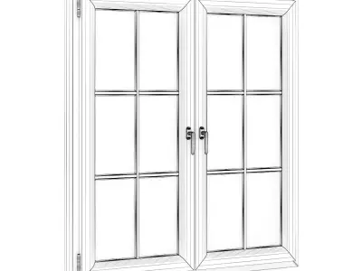 Wooden Window 1530mm x 1600mm 3D model