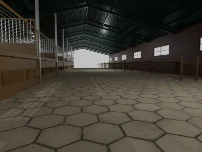 Horse Stable Low-poly 3D model