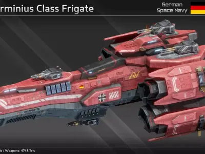 GSN Spaceship Arminius Class Frigate Low-poly 3D model