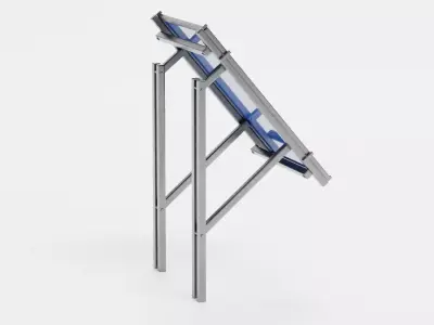 Solar Panel V2 - Polycrystalline Photovoltaic Modul with Stand 3D model