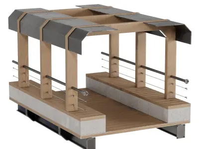 Modular Bridge Set 2 Low-poly 3D model