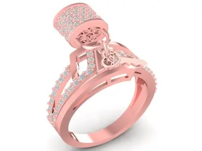 Elegant Double Halo Diamond Ring for Women Jewelry  2810 3D print model