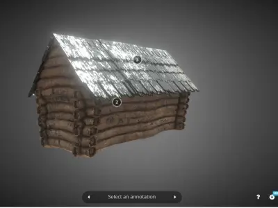 Old cottage Low-poly 3D model