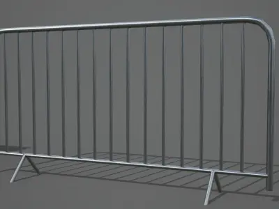 Traffic Barriers Free low-poly 3D model