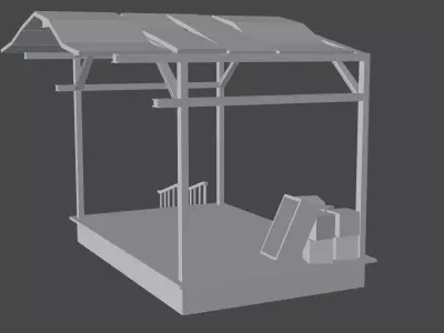 Industrial Cargo Model -blander-Game  Realistic Low-poly 3D model
