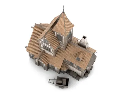 Vintage Cottage Low-poly 3D model