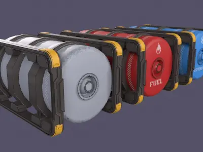 Sci-Fi Barrel Low-poly 3D model