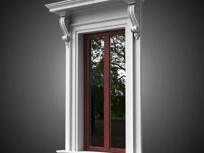 Classical window without pediment 3D model