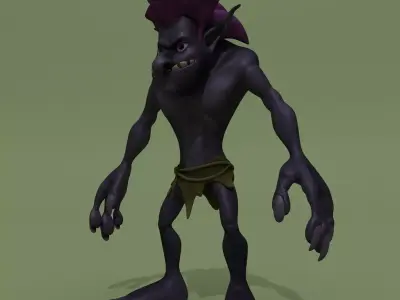Cartoon Troll Purple 3D model