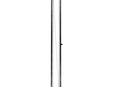 Light Oak Interior Door with Vertical Frosted Glass Panel Low-poly 3D model