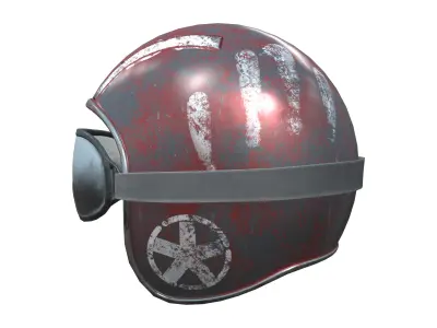Space Pilot Sci-fi Helmet and Glass Goggles Low-poly 3D model