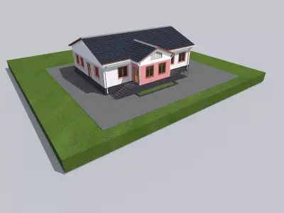house on grass 3D model