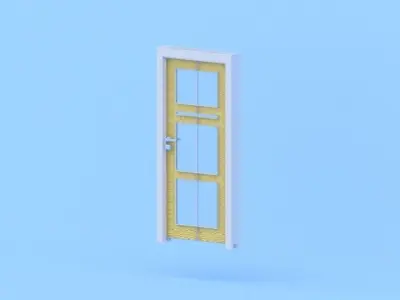 Modern door 3d model Free low-poly 3D model