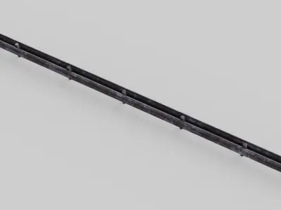 Road Safety Barrier 2B Low-poly 3D model