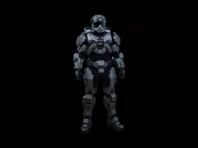 sci-fi armored soldier  3D model
