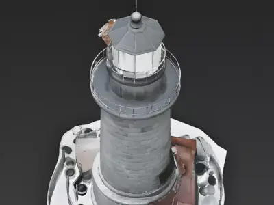 Repurposed Post-Apocalyptic Lighthouse Shelter 3D Model Low-poly 3D model