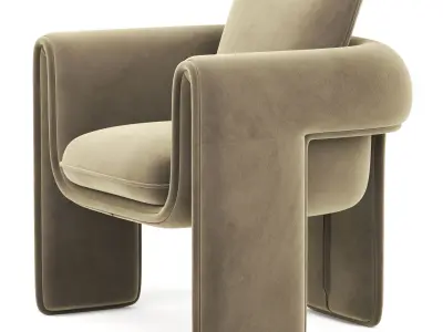 Floria Velvet Chair 3D model