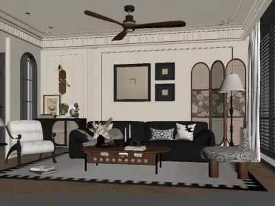 Mid-Century Modern Living Room 3D model