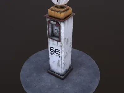 Low Poly Old Gas Pump Low-poly 3D model
