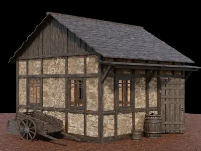 Medieval Village Asset 07 - 4K Textures Game Ready Low-poly 3D model