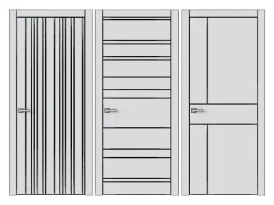  Interior doors LINEA Low-poly 3D model purchase