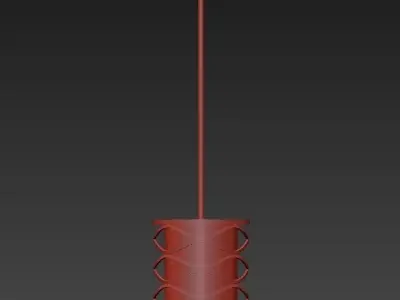 Wide Plated Gold Mini Pendant 3D model