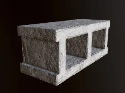 Cinderblock - PBR Game Ready concrete block Low-poly 3D model