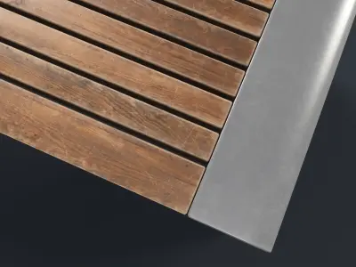 Modern Outdoor Bench 2 PBR Game Ready Low-poly 3D model