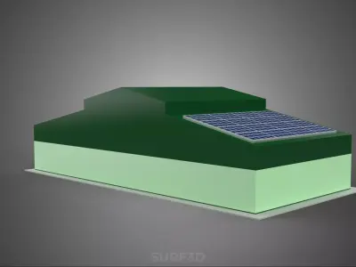 SOLAR PANEL GRANARY SHED DEPOT BARN FARM AGRICULTURAL WAREHOUSE 3D model